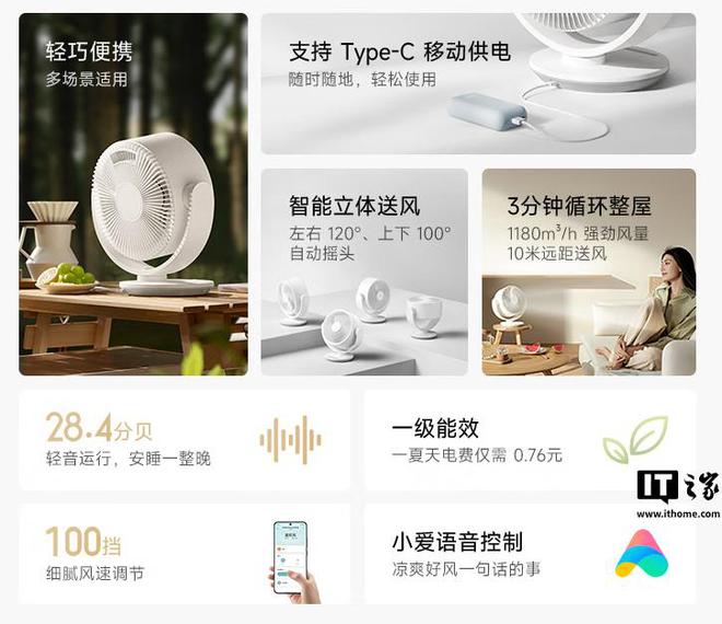 小米米家直流变频台式循环扇上市：支持 100 挡风速调节299 元(图2)