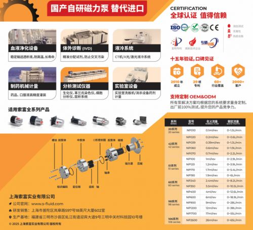 小流量、高精度、无泄漏制药计